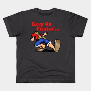 Keep On Pirating Vintage Retro Pirate Anime Parody Kids T-Shirt